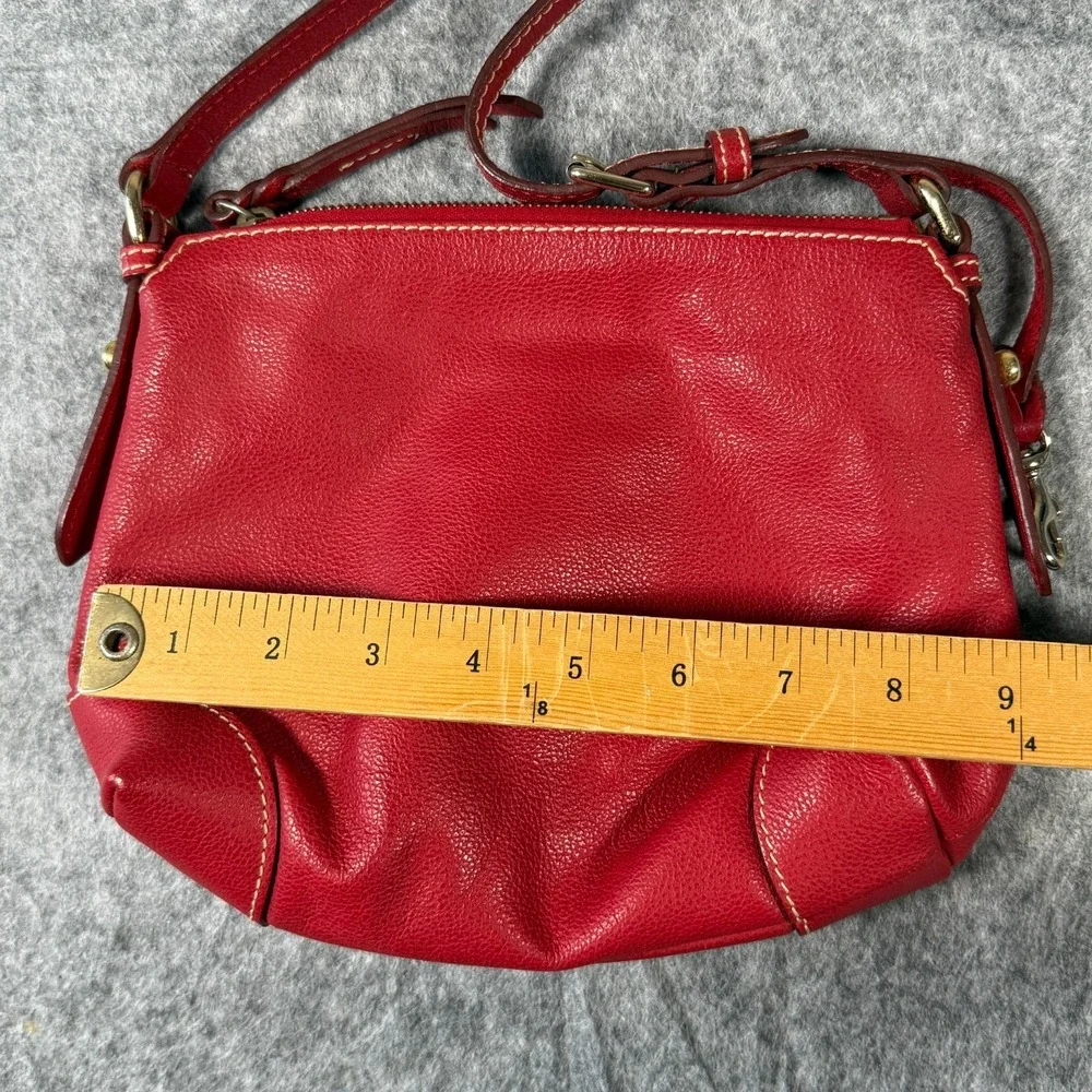 Dooney & Bourke Red Pebble Grain Leather Trim Small Purse Bag